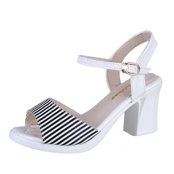 

Vogue Thick Heel Sandals Summer Female Nice New Fashion Thick Bottom Wild Straps Women High Heel Sandals Shoes Woman