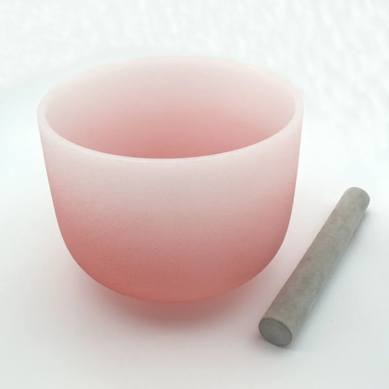 

HF 13 inches Frosted Crystal Singing Bowl With Gradient Ramp CDEFGAB With Playing Mallet
