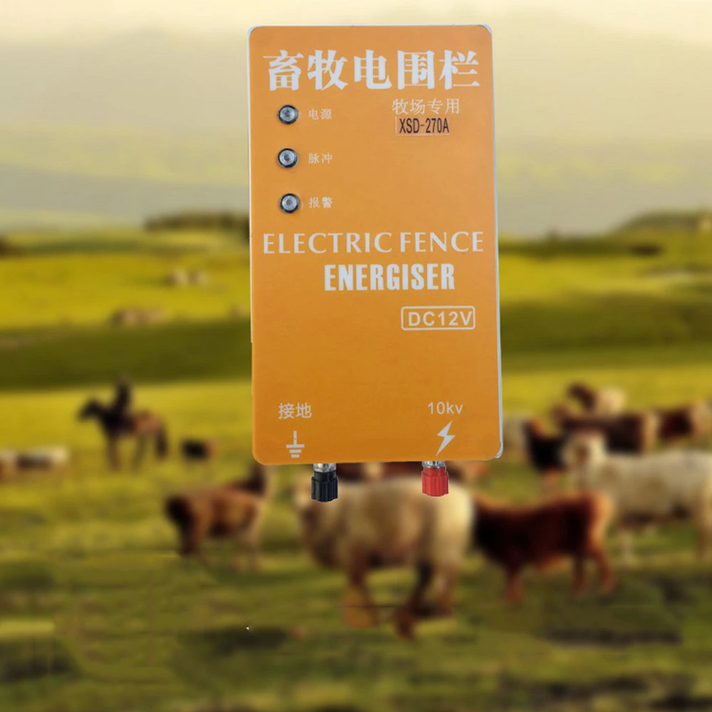 10KM Electric Fence Energizer Solar Charger High Voltage Pulse Controller Animal Poultry Farm Electric Fencing Shepherd XSD-280B