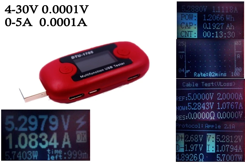 Высокая точность многофункциональный USB тест er QC2.0 3,0 тип-c Вольтметр Амперметр Напряжение заряда измеритель тока кабель тест сопротивления