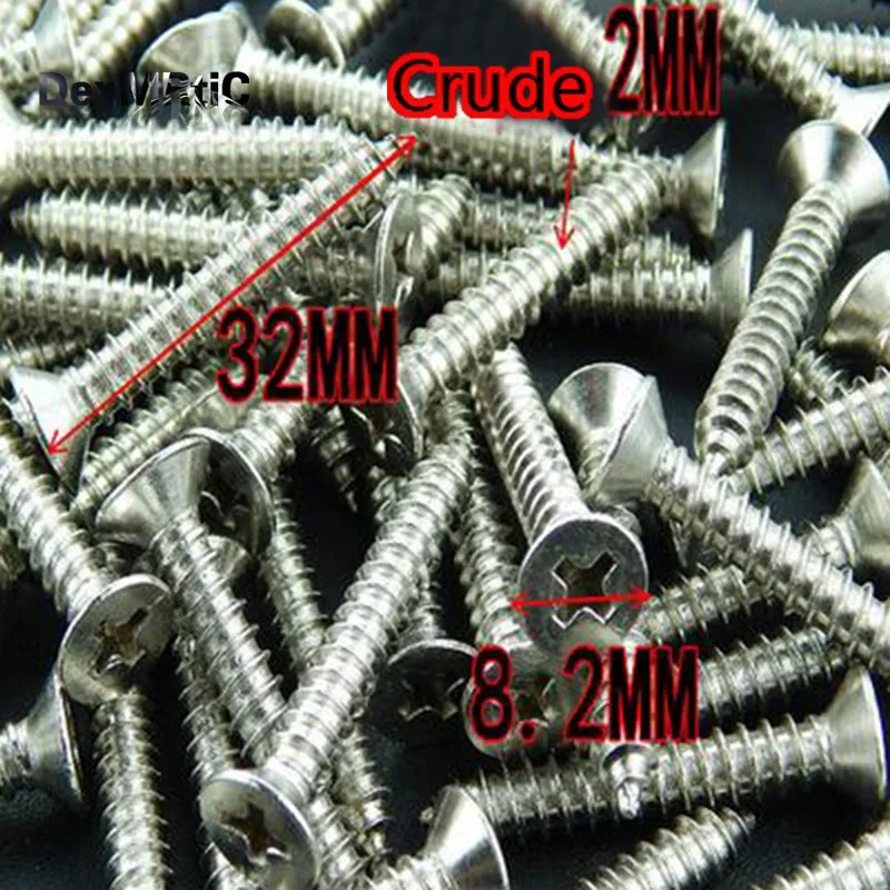 

100pcs 4.2*33mm Stainless Steel Screws Flate Cross Screw Socket for Furniture