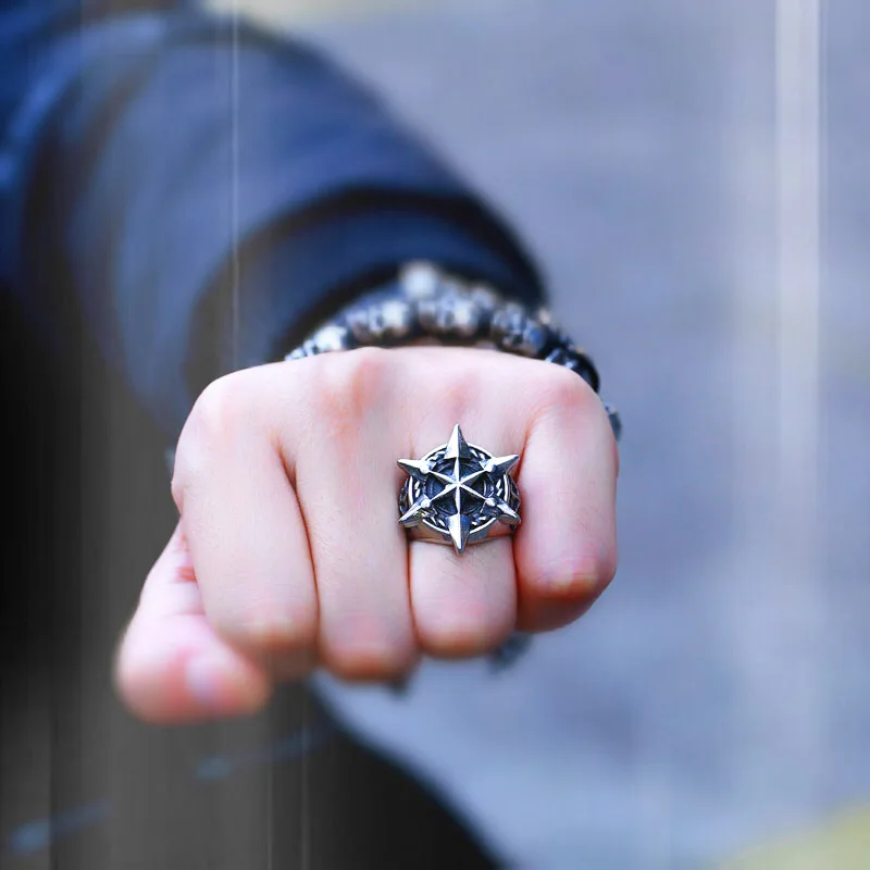 Beier 316L Stainless Steel Hexagonal heart geometric for men fashion high quality Punk ring jewelry LR630