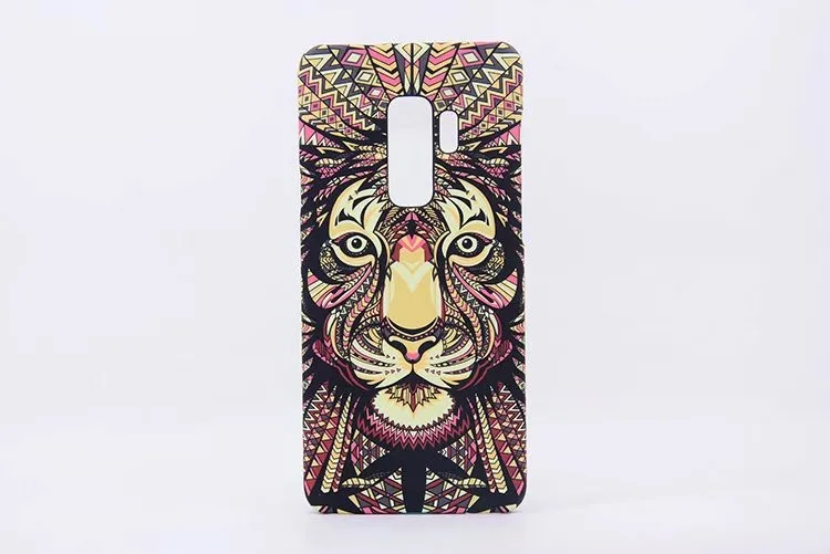 Luminous Aztec Animal Case for Samsung Galaxy S9 S8 S7 S6 Edge Cover Embossed Rabbit Wolf Elephant PC Fundas Case For Samsung S9 (2)