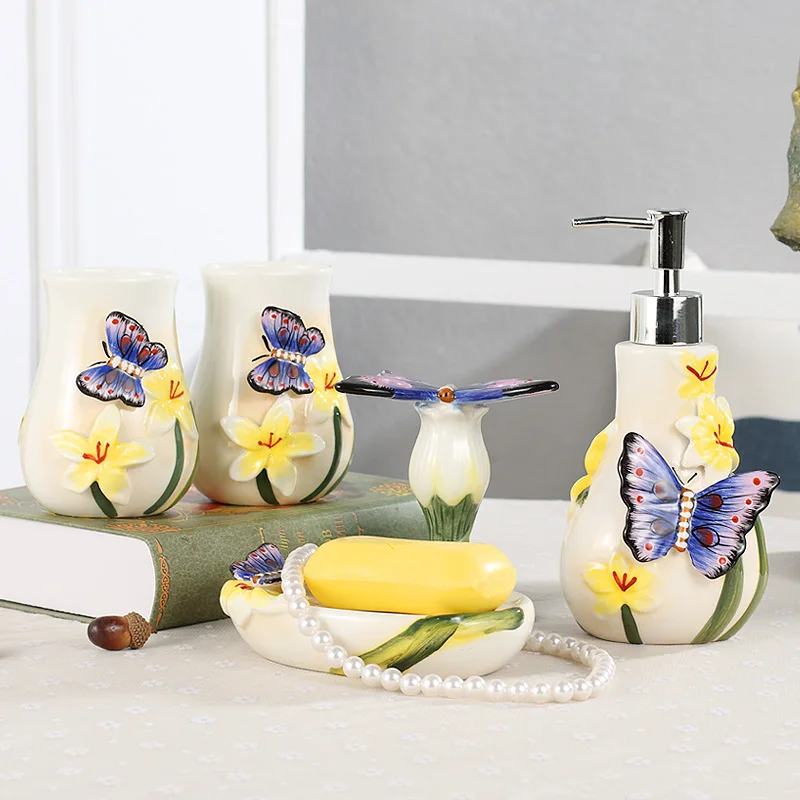 5 шт. набор для ванной комнаты керамический держатель зубной щетки|toothbrush holder|ceramic