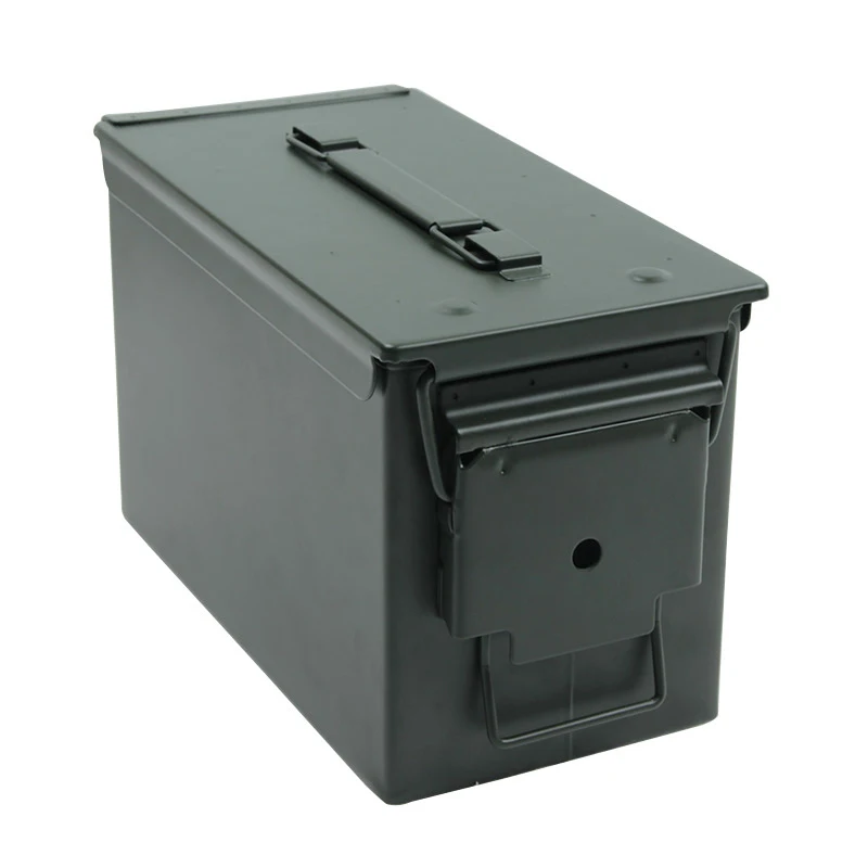  50 Cal Ammo Can Steel Ammo Box Military & Army Solid Tactical Waterproof Holder Box for Long-Term B