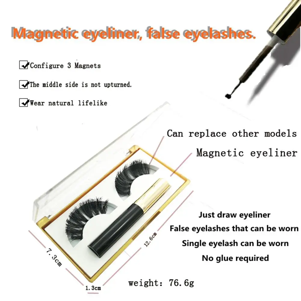 Magnetic Eyeliner With 3D Magnetic Eyelashes Black Waterproof Magnetic Liquid Eyeliner Magnetic Lashliner For Use