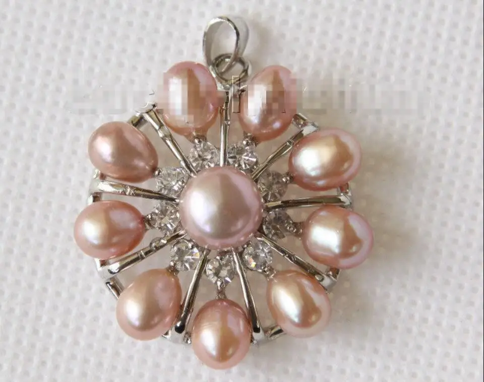 

Hot sale new Style >>>>>30mm snowflake shape purple Freshwater pearls necklace pendant j10196