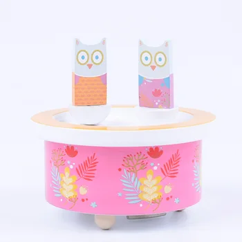 

European Cartoon Rotating Music Box Gifts For The New Year Creative Wooden Crafts Kid'S Birthday Gifts Home Decorate Accessories
