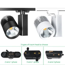 Современный светодиодный Трек Светильник s 40 Вт led Spot light рейка для светильника 2/3/4 провода фазы одежда обувь сценический Точечный светильник ing COB отслеживания светильник настенные светильники