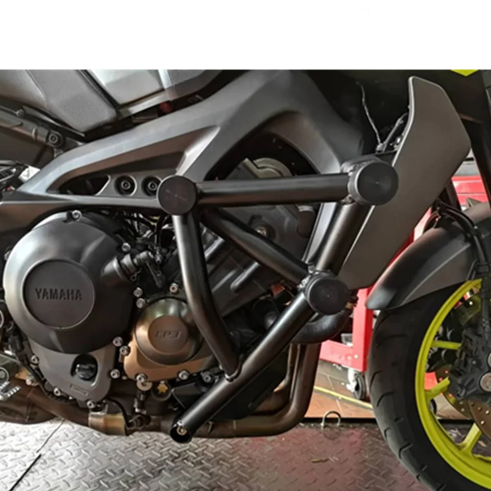 Черная/белая защитная рамка для торможения двигателя полоса защиты Yamaha MT FZ 09