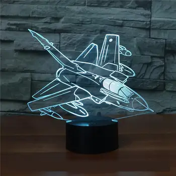 

Aircraft Remote Control 3d Lamp Colorful Touch Led Visual 3d Light Fixtures Lamp Atmosphere Desk Led Night Light