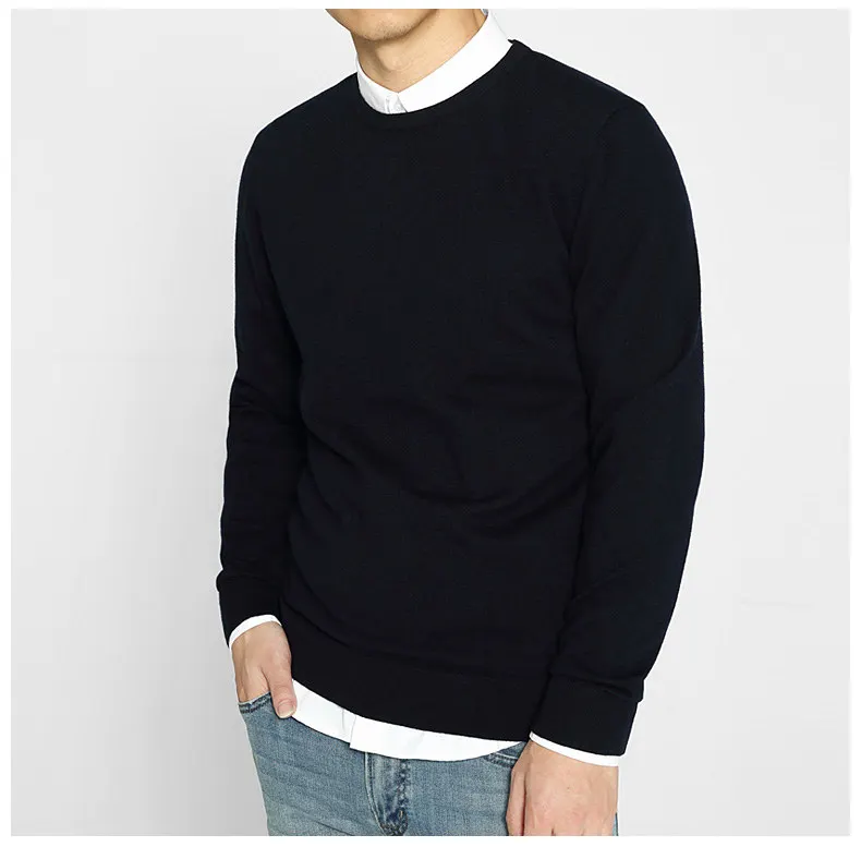 7Colors Sweater Pullovers Men 100% Merino Wool Sweater Jumpers Man Winter Warm Mercerizing Fleece Male knitwear Autumn Plus Size03