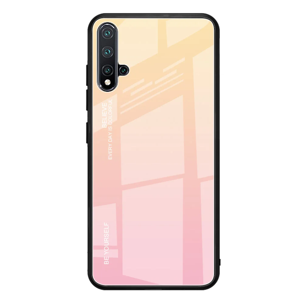 Мягкие чехлы из ТПУ с градиентным закаленным стеклом для Huawei P20 Lite 2019 Nova 5i 5 5Pro P Smart
