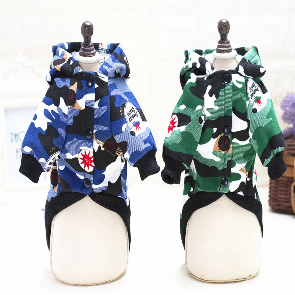 Puppy pet dog clothes Brand Name camouflage cotton hoodie coats cool