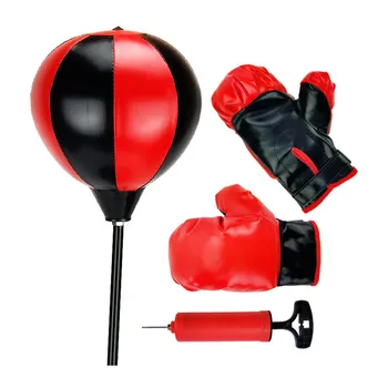 

Portable Boxing Set Punching Ball Hand Pump Boxing Gloves Adjustable Base Interesting Passion Happy