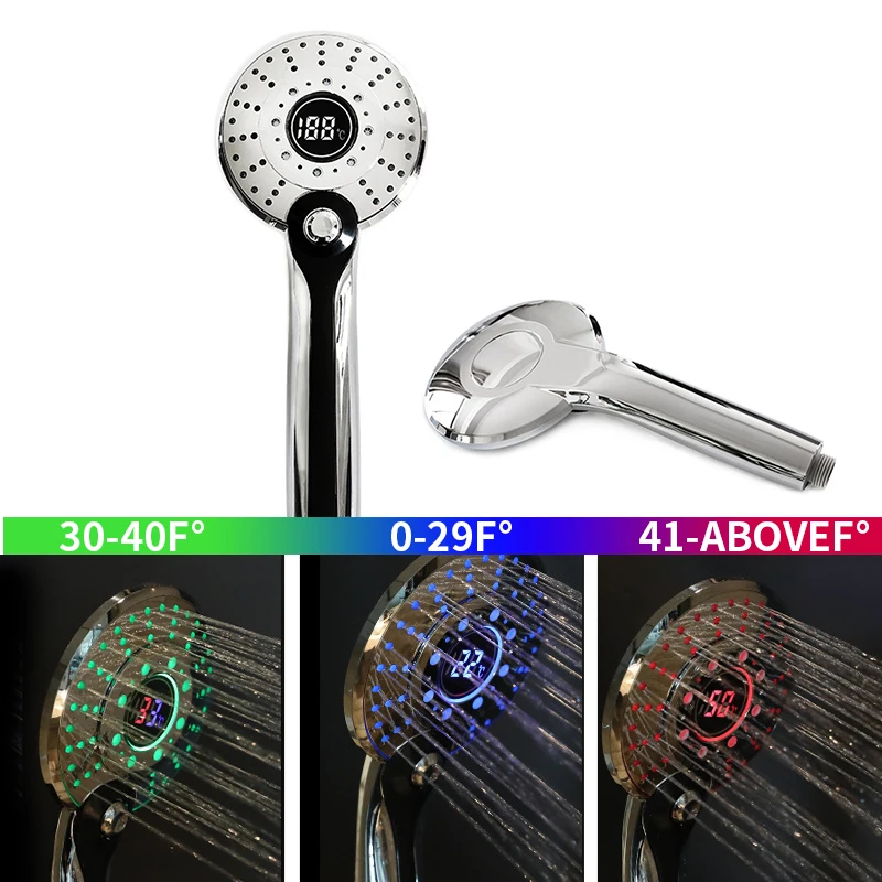 

Shower Head Led ABS Plastic High Pressure Shower Head Set Water Saving Shower Head Handheld Bathing