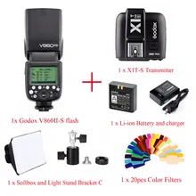 Godox V860II TTL HSS Li-ion Battery Speedlite Flash For Sony,V860II-S Flash + X1T-S Trigger + Color Filter + Softbox + bracket C