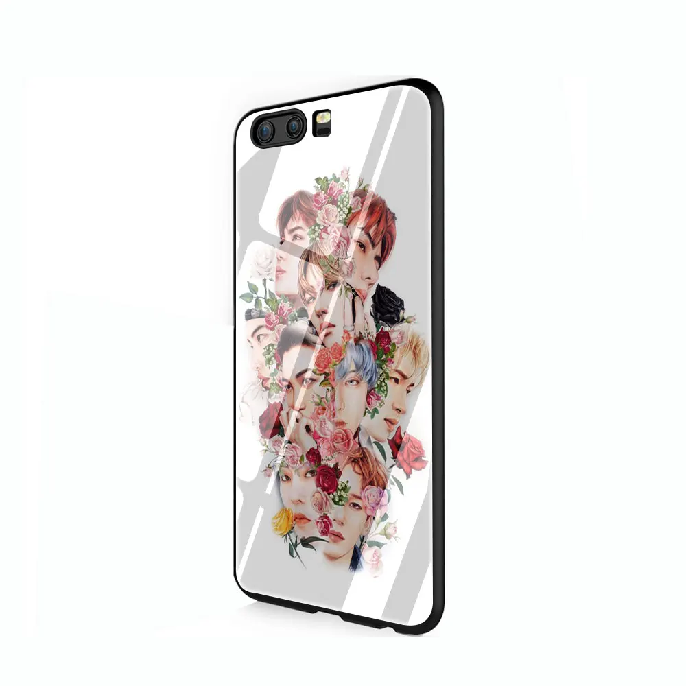 EXO band k-pop kpop закаленное стекло чехол для телефона huawei mate P 10 20 30 Lite Pro Y9 Honor 8X 7A - Цвет: G1