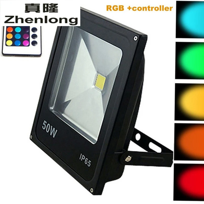 

LED Floodlights 10W 20W 30W 50W Lighting IP65 Outdoor 220V Spotlights RGB with Remote Controller Spot Flood Garden Lamp
