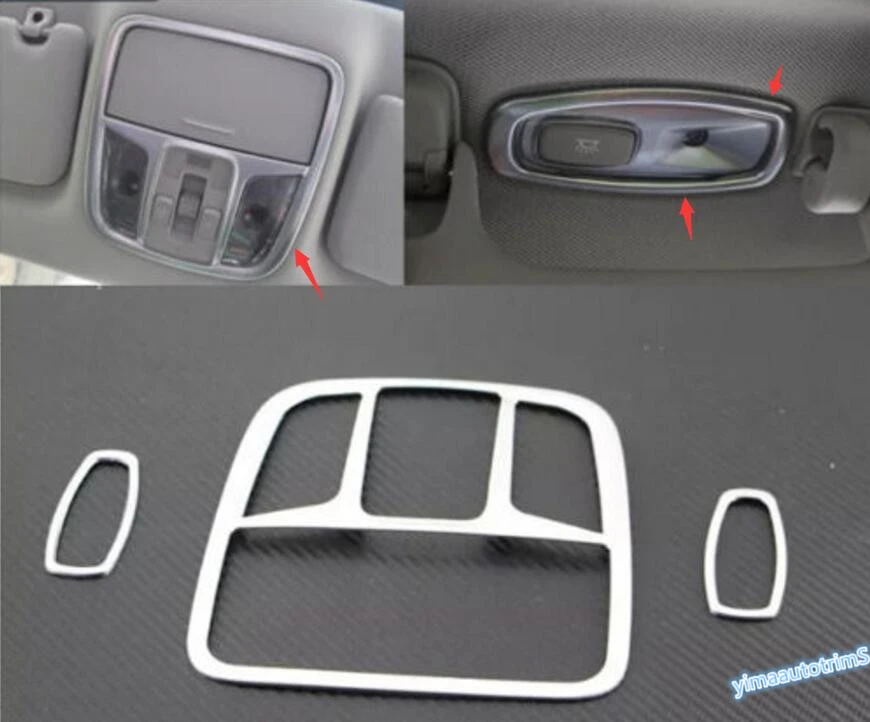 Roof Front Rear Reading Light Cover Trim 3pcs For Toyota Corolla 2014-2017