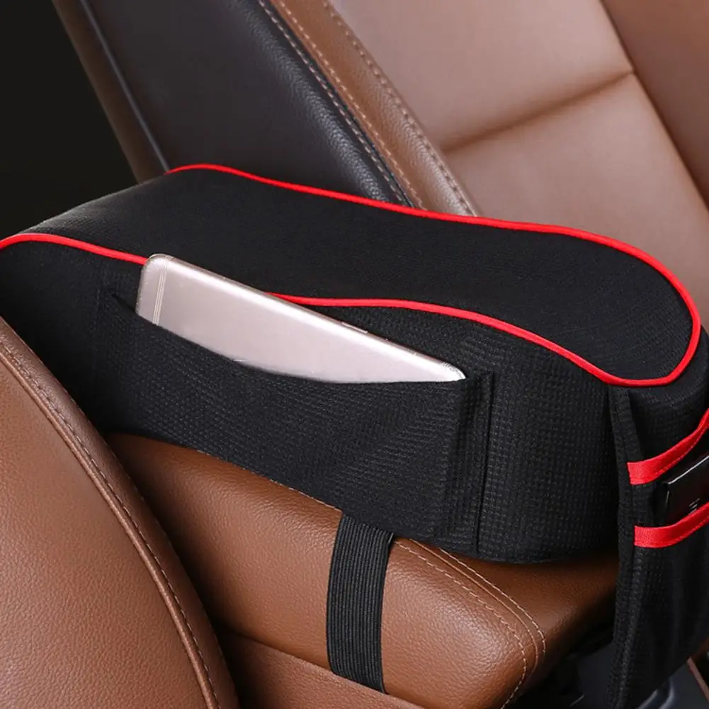 

Soft Car Armrest Mat Cushion Central Arm Pads Armrest Covers Storage Pocket