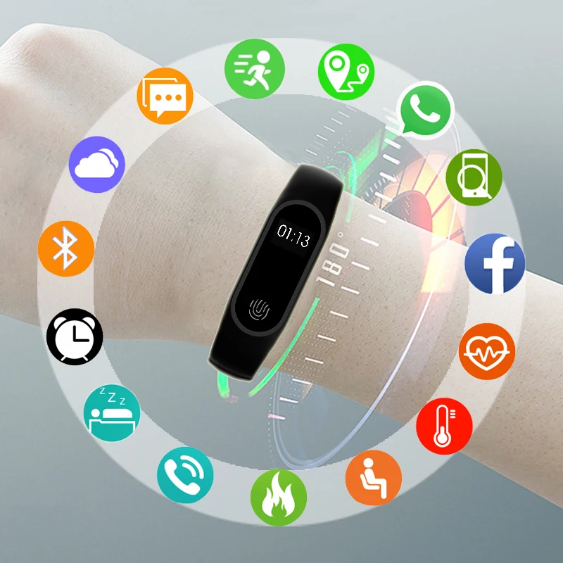 Спортивный Браслет Смарт-часы для женщин для мужчин Smartwatch для Android IOS наручные часы Smart Band фитнес-трекер Smartband Смарт-часы