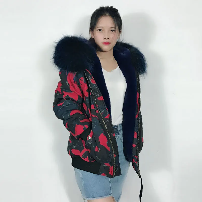 Best Offers 2018 New Cool Design Winter Deep Blue Women Jacket Red Black Outer Soft Fabric Bomber Jacket Casual Short Jacket