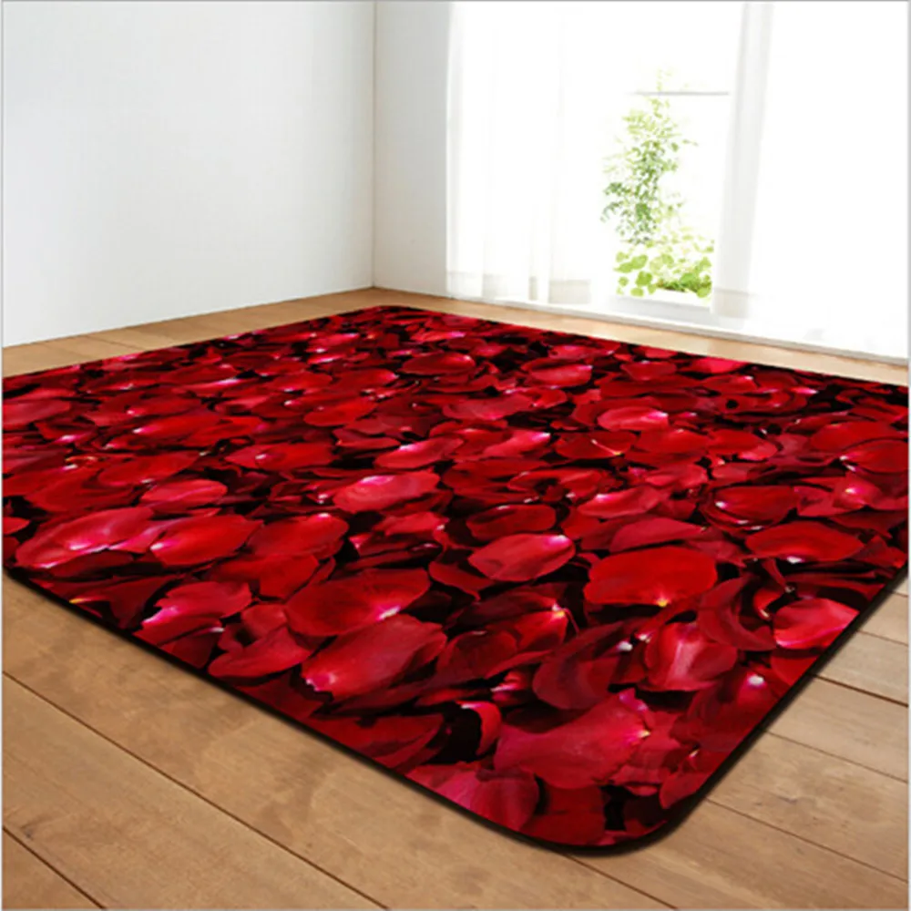 3D Print Rose Valentine's Day gift Large Area Carpets For Living Room