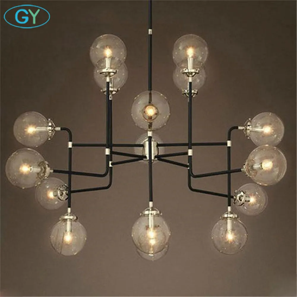 

AC100-240V Nordic creative restaurant bedroom hanging pendant lights vintage industrial arts glass lustres ball beans lamps deco