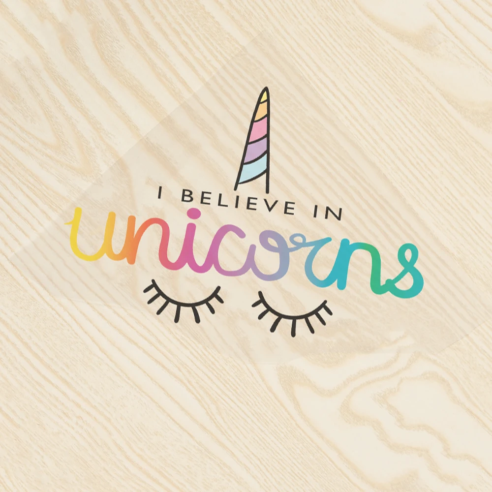 

Cute Unicorn Patches Sticker Heat Transfer for Kids Clothes Washable Household Iron-on DIY Decor Appliqued for Top Coat Clothes