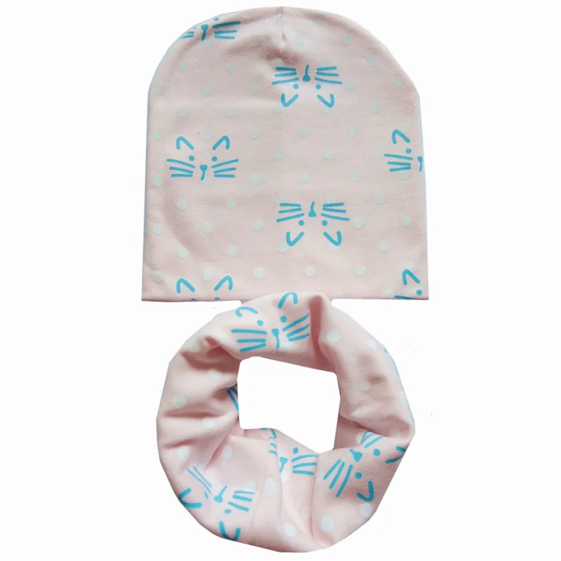 Новый осенне-зимний хлопковый Детский комплект с шапочкой, вязаный детский шарф, комплект с шапочкой для мальчиков и девочек, модный теплый