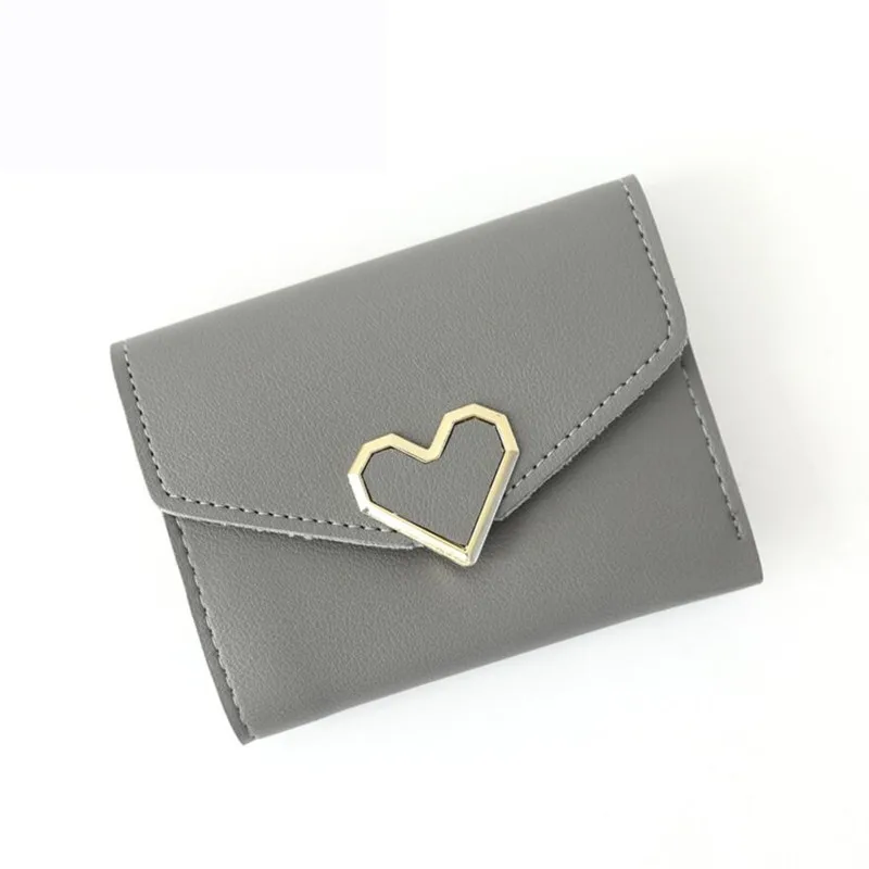 

New Design PU Leather Women Wallet Female Lady Small Short Wallet Heart Pattern Girls Mini Money Pocket Card Holder Coin Purse