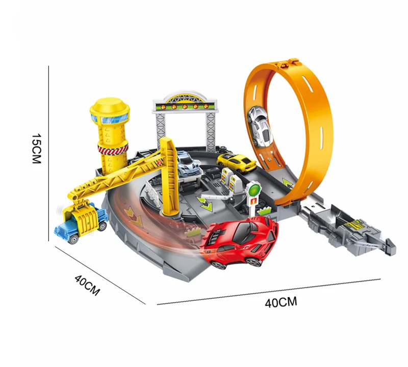 Вращающаяся отслеживающая отскок машина Diy треки Автостоянка для детей сборка автомобиля трек игрушки для мальчиков детские развивающие подарки