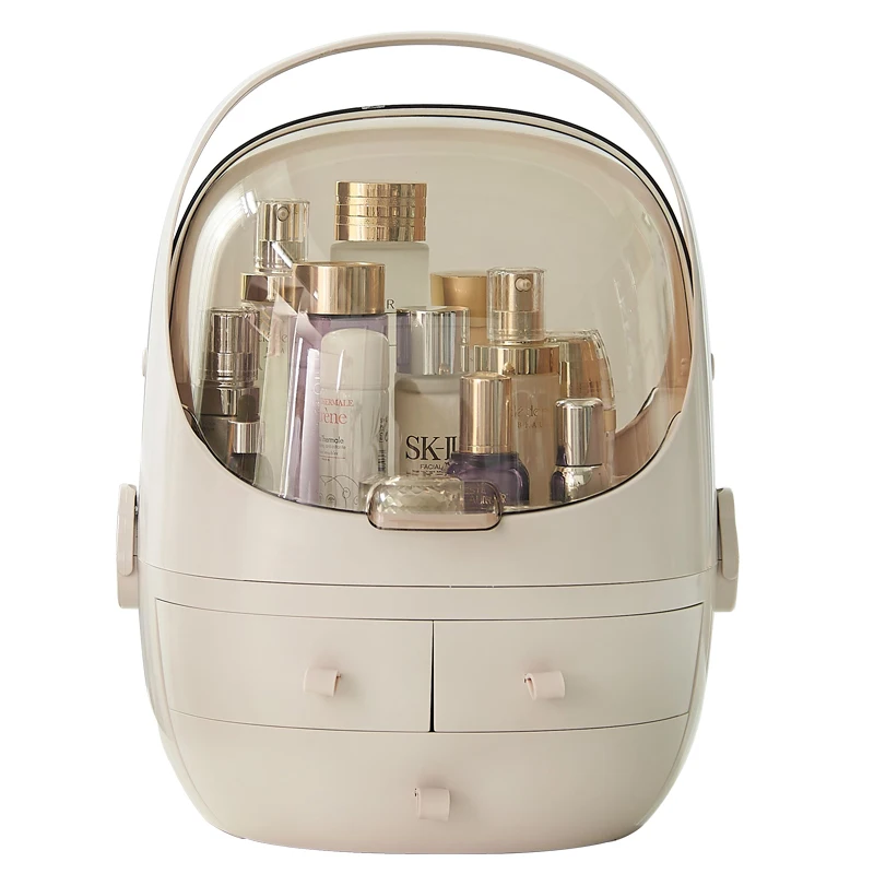 

NEW Dust-proof Makeup Storage Box Dressing Table Desktop Cosmetics Box Skin Care Products Brush Lipstick Storage Rack