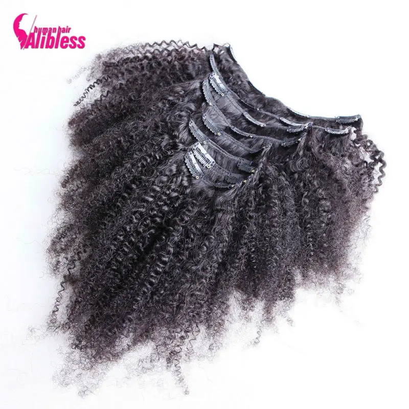 

Clip In Human Hair Extensions 8"-26" Kinky Curly Clip Ins Virgin Brazilian Afro Kinky Curly Human Hair Clip In Extensions 120g