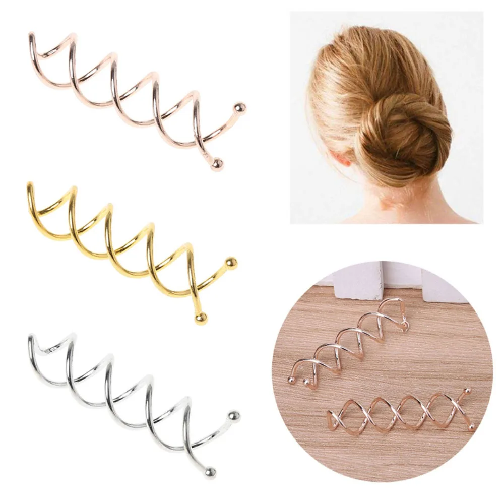 

Women Hair Clip Bobby Pin Hairs Styling Spiral Spin Screw Twist Barrette Accessories