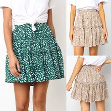 Feitong Мини Юбки Женские Ретро Высокая талия вечернее, для вечеринки, короткое платье с принтом выше колена юбка в горошек jupe femme ete#3,5