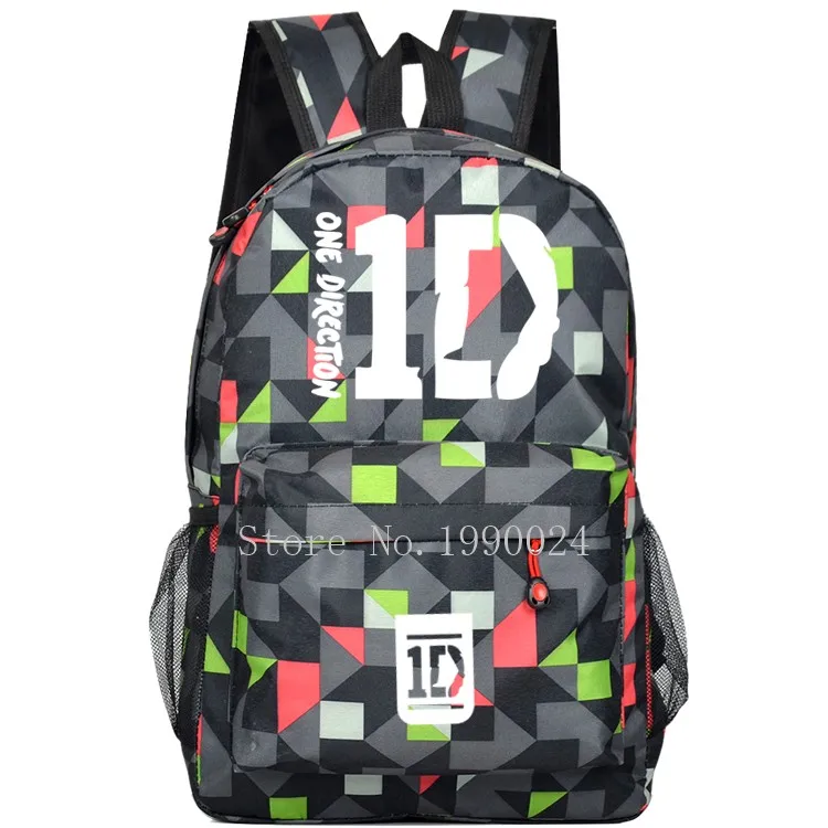 Подростковые Сумки One Direction 1D для мальчиков и девочек, Мультяшные рюкзаки, Детские рюкзаки из ткани Оксфорд, Детские рюкзаки, дорожные сумки, Mochila Feminina