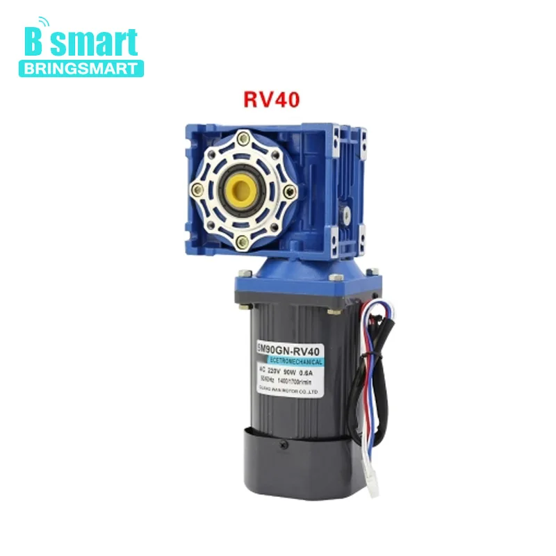 

Bringsmart AC motor RV40 double output shaft turbine gear motor 90W 220V gear motor