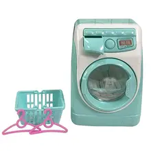 Frete grátis mini fingir jogar brinquedo simulação máquina de lavar roupa brinquedos crianças pode enchimento de água cozinha presente boneca móveis mini