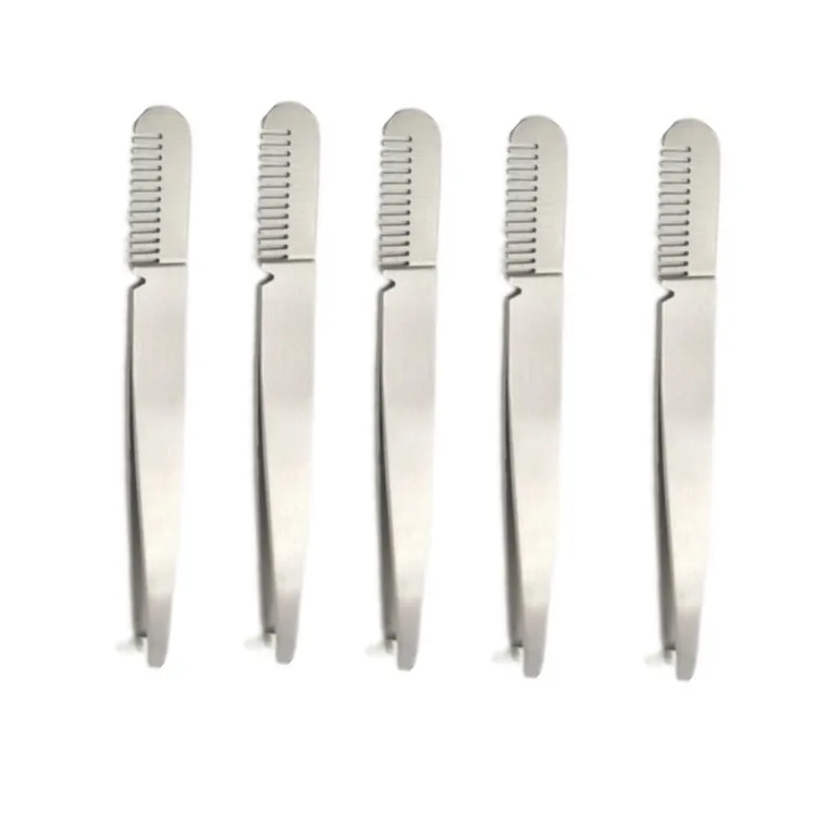 Pinça de Sobrancelha com Pente Acessórios de Cabelo Removedor de Maquiagem Ferramentas de Maquiagem Inoxidável Sobrancelha Rosto Cílios 10 Pcs Aço 1 Cheap Pinça de sobrancelha