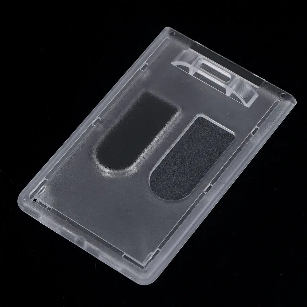 

5.6*8.4cm Hard Plastic Badge Holder Double Card Transparent Vertical Hard Plastic Multi Card ID Badge Holder Credit Multi
