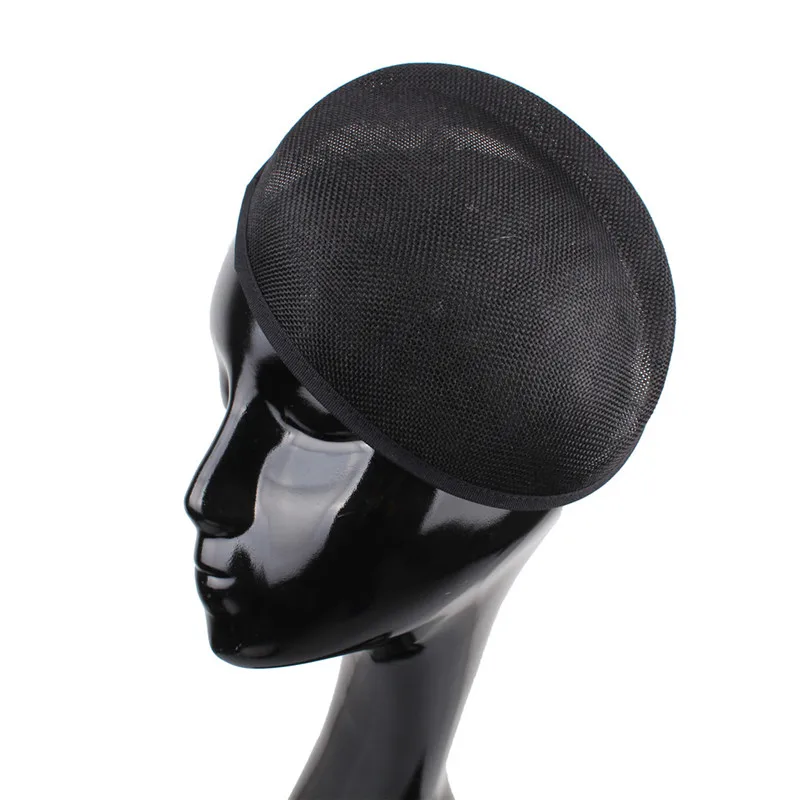 Light blue 16*19CM imitation sinamay fascinators base DIY hair accessories cocktail headwear bridal millinery gril wedding hat - Color: Black