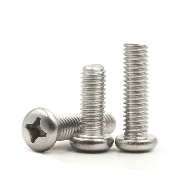 GB818 304 Stainless Steel Round Head Screws Cross Head Screws M6*8/10
