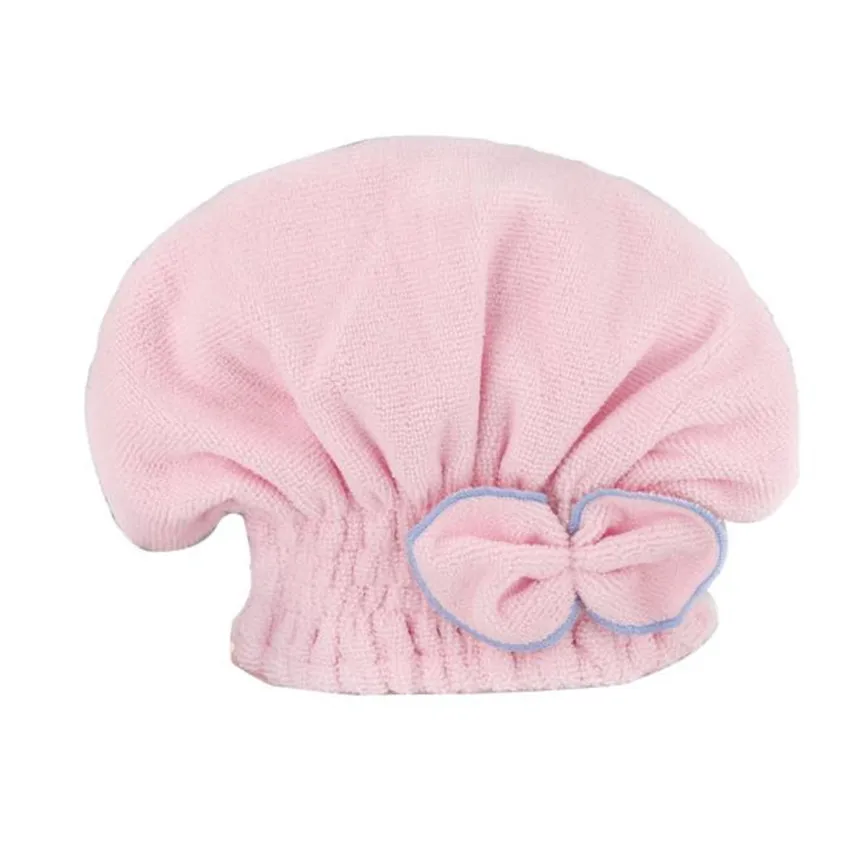 Домашний текстиль, микрофибра тюрбан шапка для быстрой сушки волос завернутый Полотенца шапочки для ванной, душа для женщин и девушек; женские Кепки аксессуары для ванной комнаты - Цвет: pink