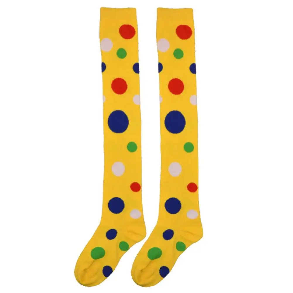 Women Clown Style Stockings Dot Knee High Stockings Cotton Costume Stockings For Christmas Stage Performance Dance New Arrival