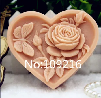 

New Product!!1pcs Camellia with Butterfly (zx184) Silicone Handmade Soap Mold Crafts DIY Mould