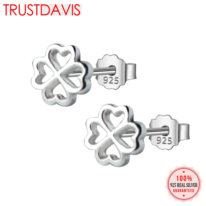 

Trusta Newest 925 Sterling Silver Women's Jewelry Fashion Tiny 6mmX6mm Flower Stud Earrings Gift For Girls Kids Lady DS100