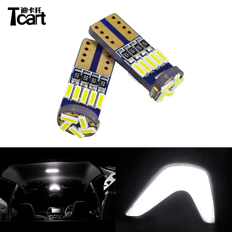 

Tcart 6pcs Canbus Auto Led Interior Reading Lamp Makeup Mirror Dome Bulbs Car T10 4014 Trunk Light For Toyota CHR C-HR 2017 2018