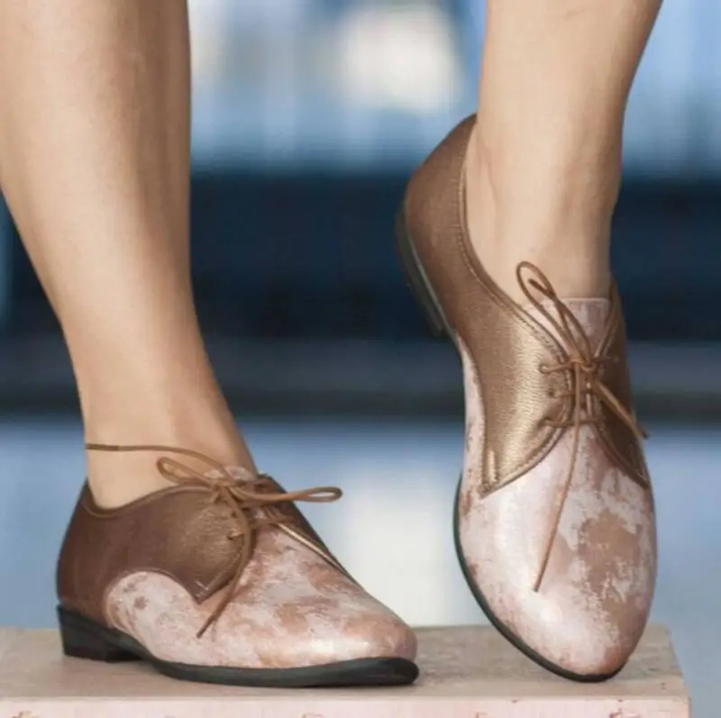 Zapatos mujer Повседневная обувь на плоской подошве с острым носком Женские винтажные